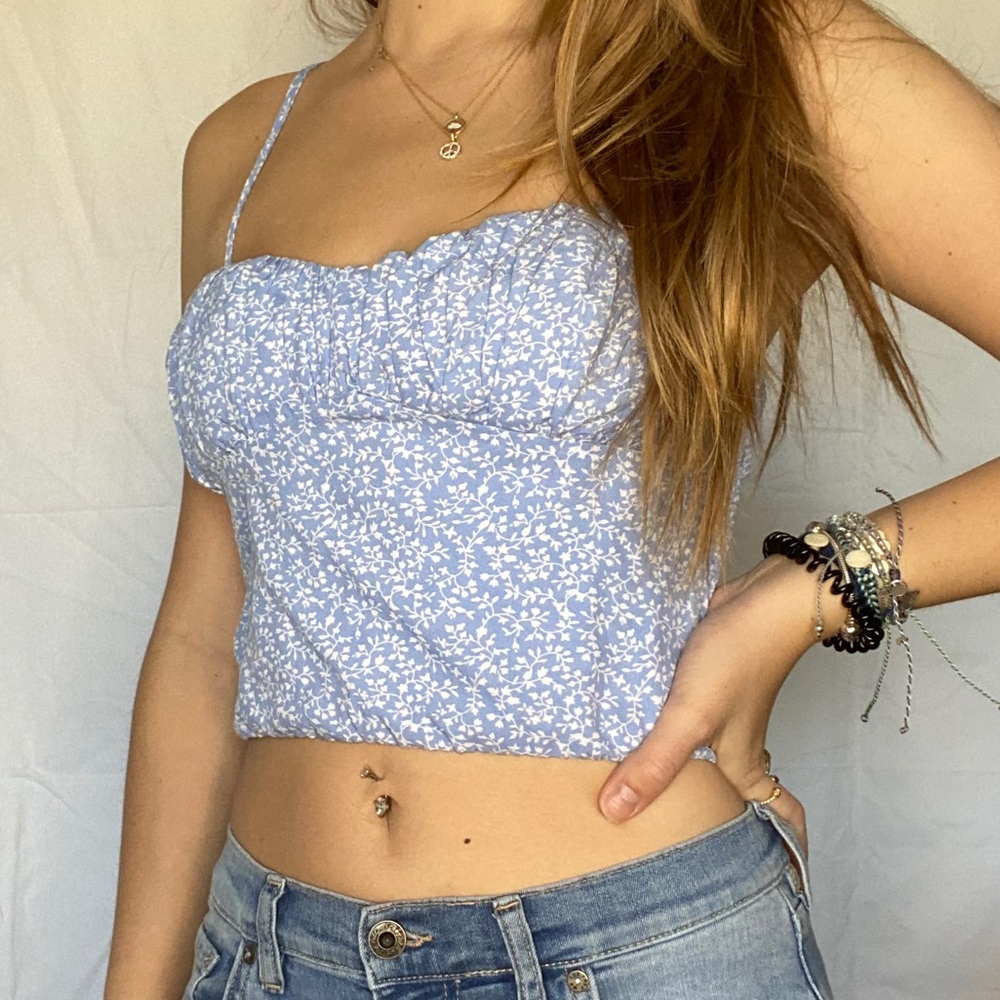 Princess Polly Blue Floral Print Tank Top